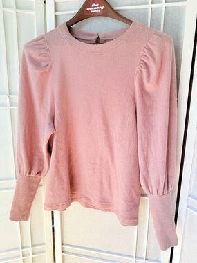 Madewell Dusty Rose Puff Sleeve Long Sleeve Top